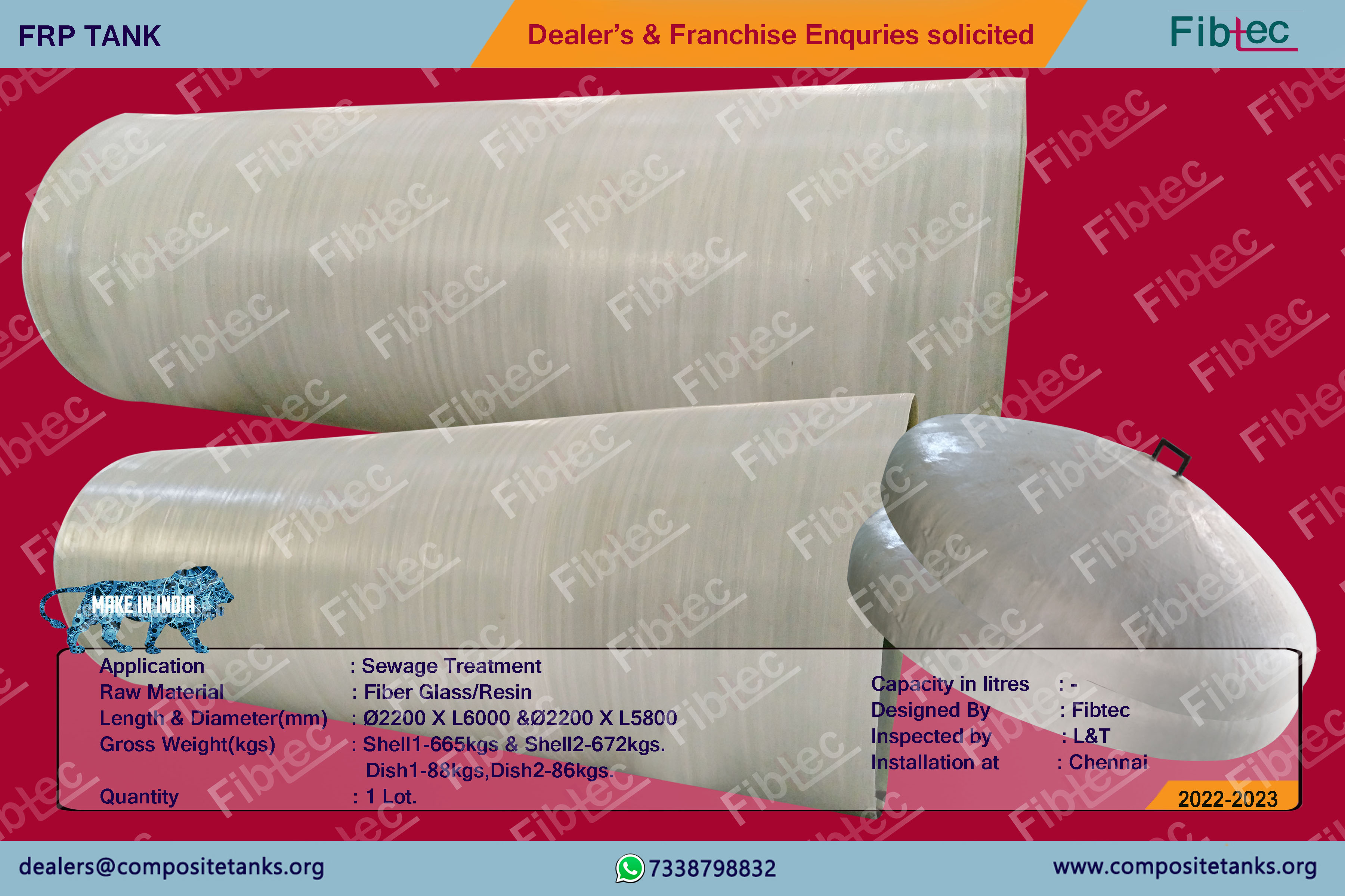 FRP Tank Shell & Tube – Sewage Treatment Unit