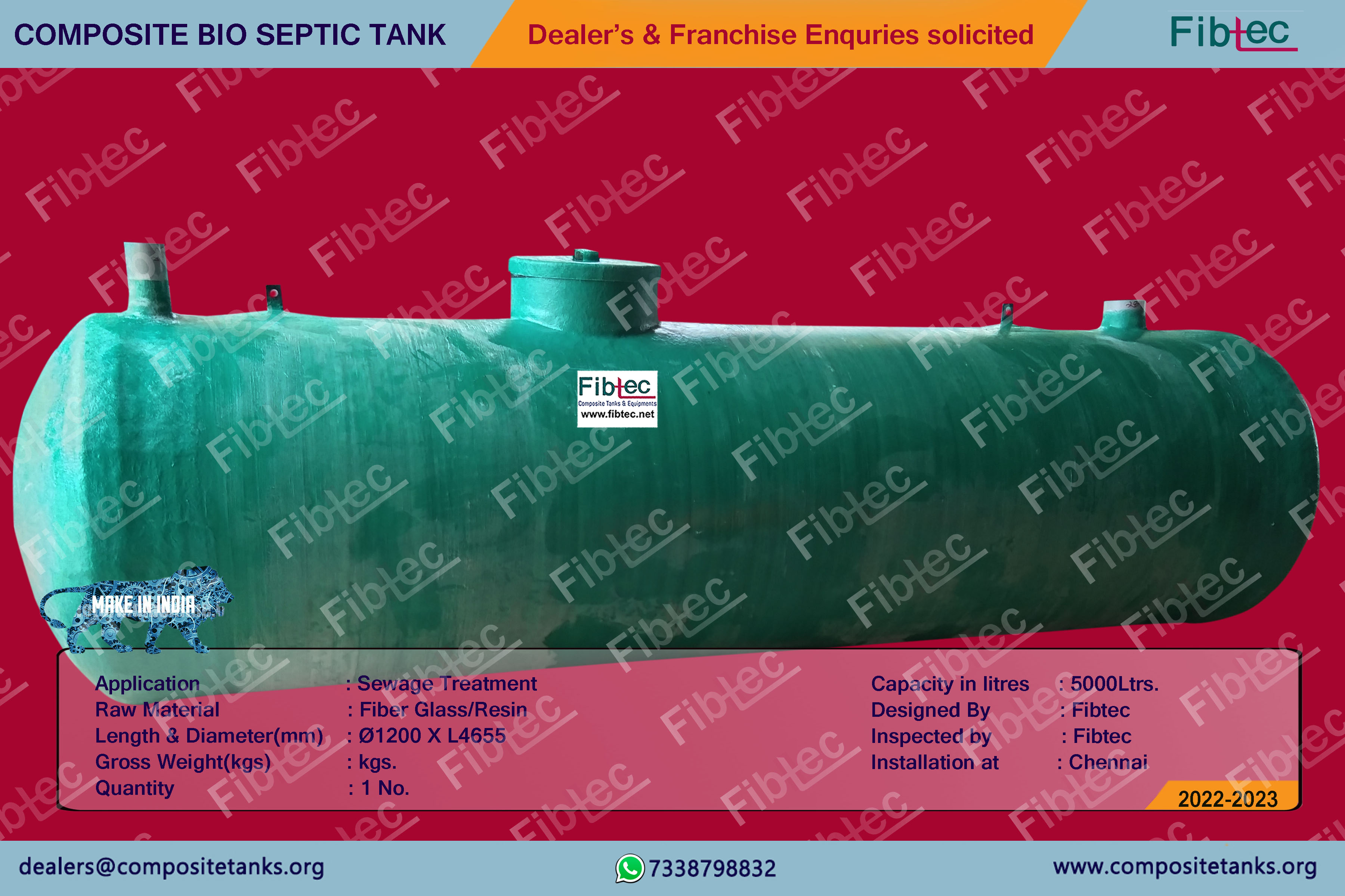 Fibtec FRP Bio Septic Tank