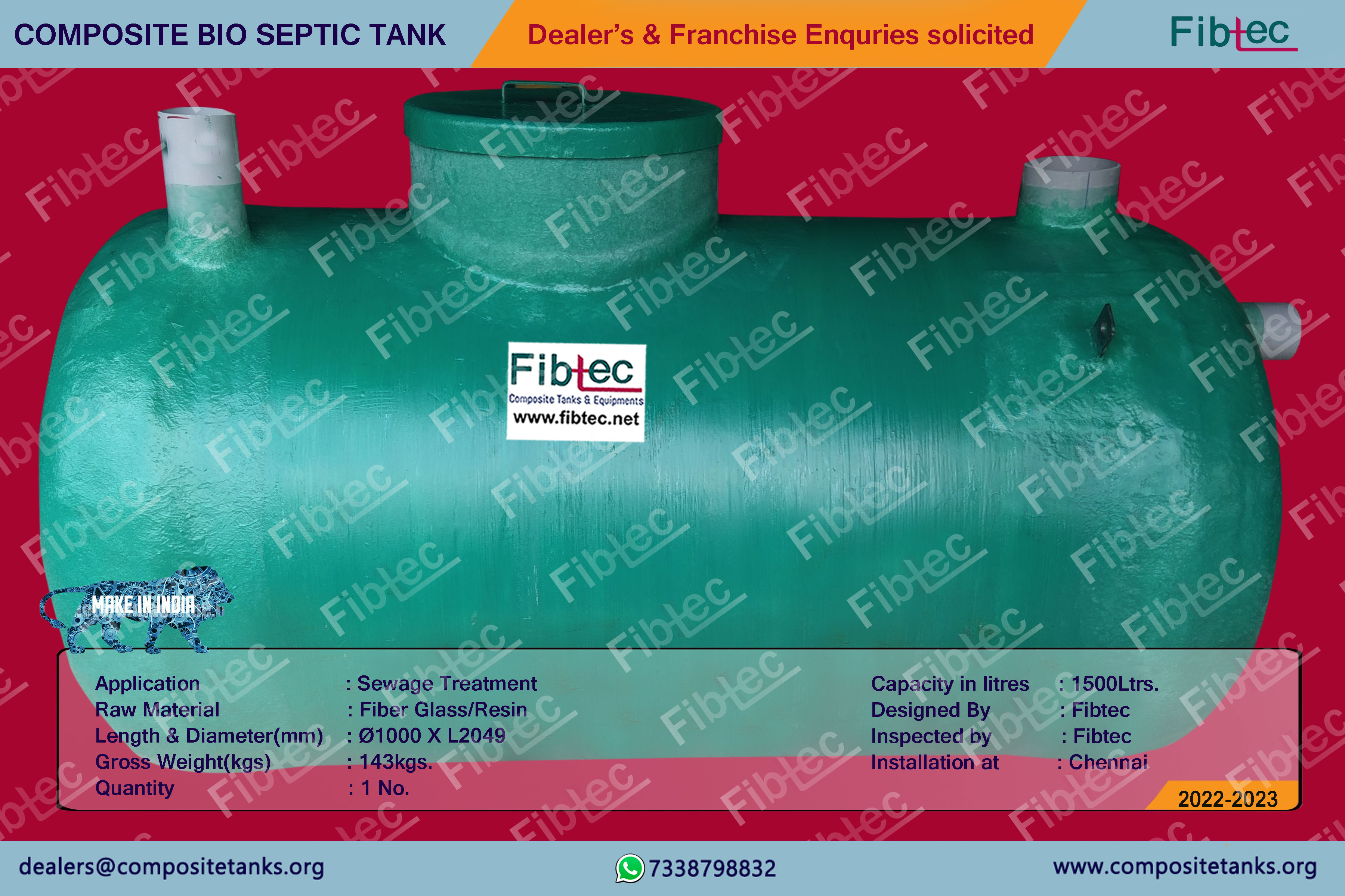 Fibre Glass Composite Bio Septic Tank