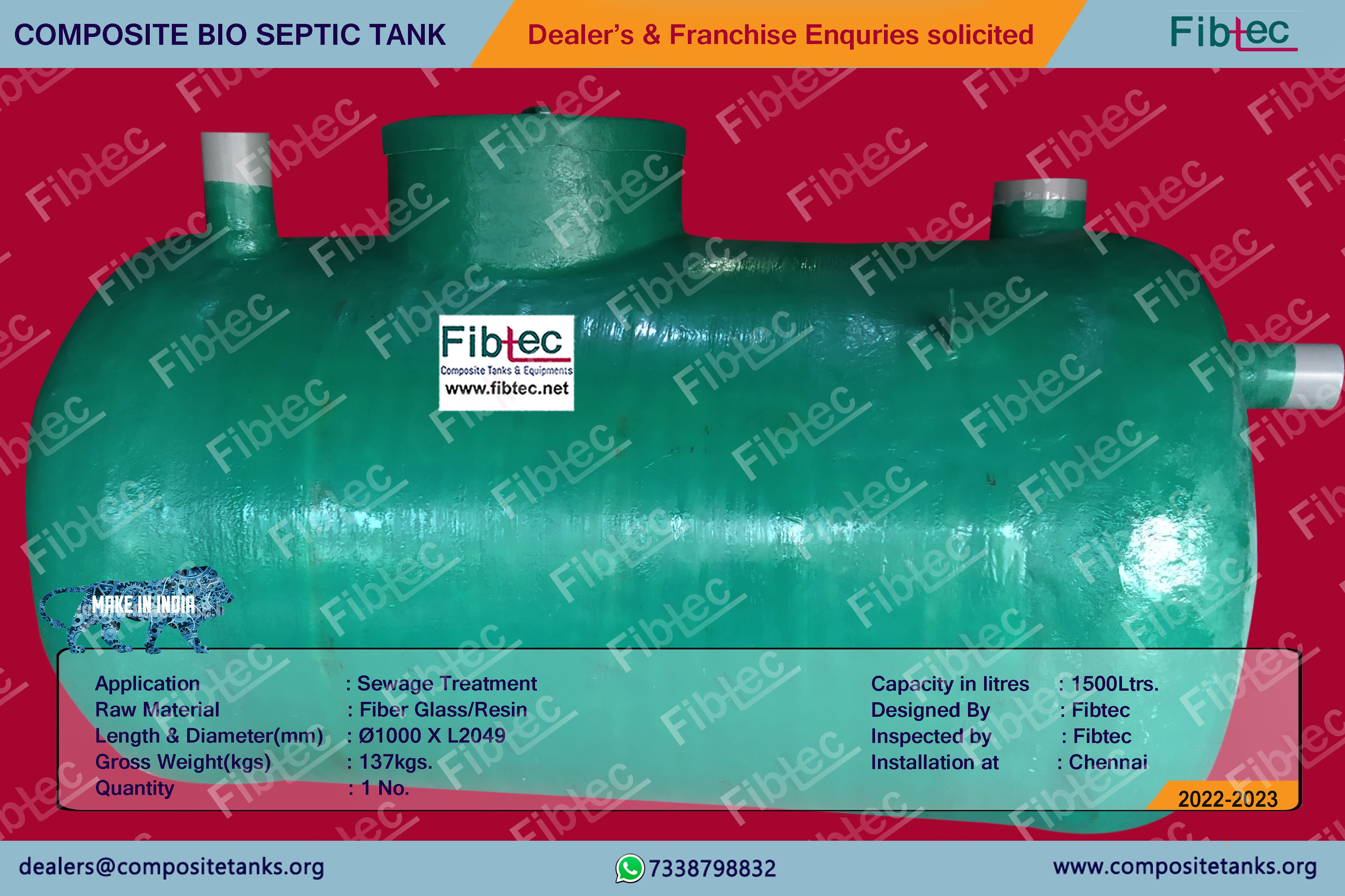 Fibre Glass Composite Bio Septic Tank